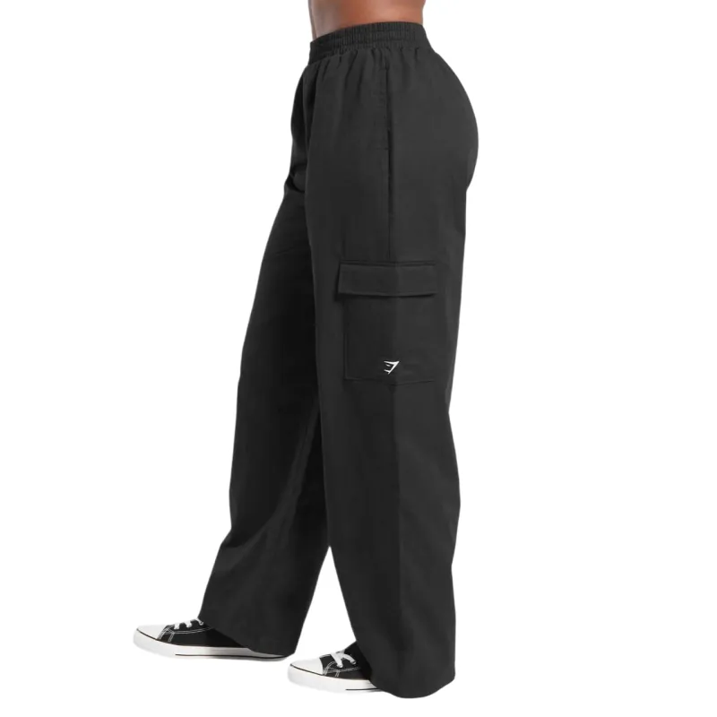 GYMSHARK Cotton Cargo Pants Cargo Pants Women's Black-2