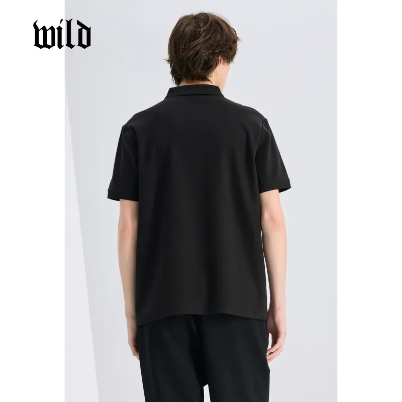 WILD LEADER Polo Shirts Men Mysterious Black[TW5118269H]-2
