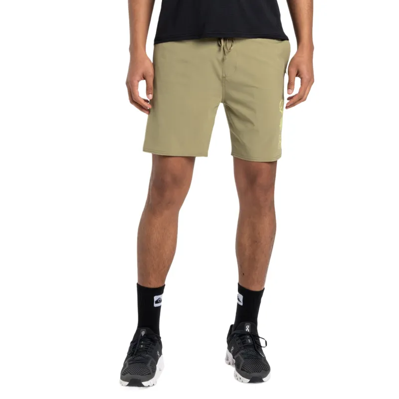 Quiksilver Omni Training Sports Shorts Men's Yellow Green-2