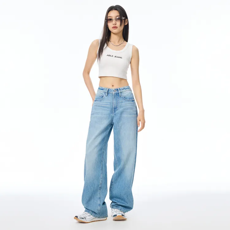 ABLE JEANS Women's Light Yellow Mud Blue-7