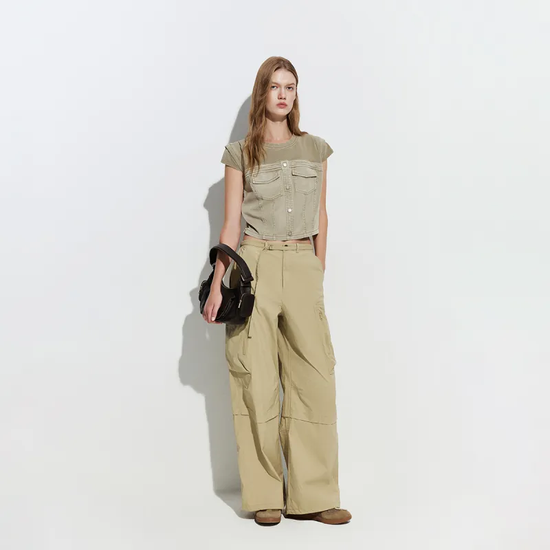 ONLY Casual Pants Women's C11 Olive Gray-3