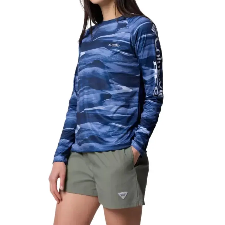 Columbia PFG Super Tidal Tee Raglan Sleeve T-Shirt Women's University Marine Obsidian-2