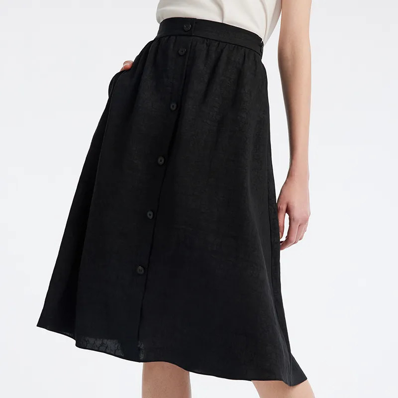 GOELIA Casual Long Skirt Women's Black-2