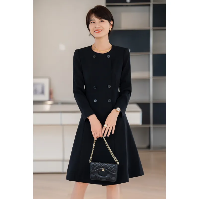 ONE SHALLOW Long Sleeved Dresses Women's Black-5