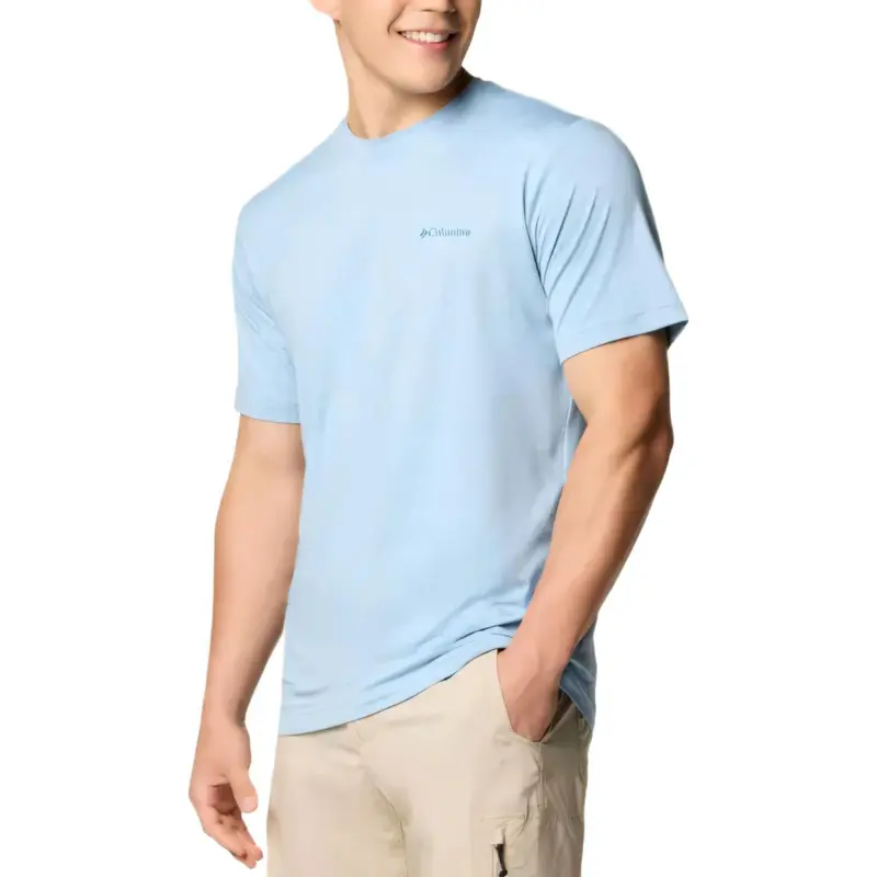 Columbia Kwick Hike Back Graphic Short Sleeve T-Shirt Men's Ripple Blue-2