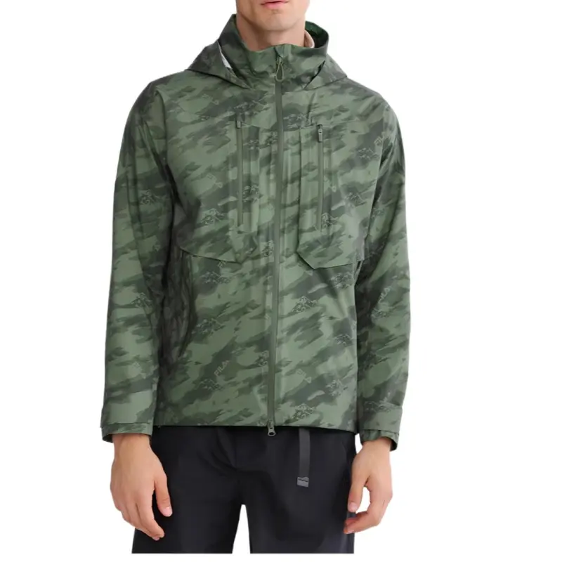FILA Fitness Water-Resistant Windproof Wear-Resistant Warm Windbreaker Jacket Men's Withered Moss Green-4
