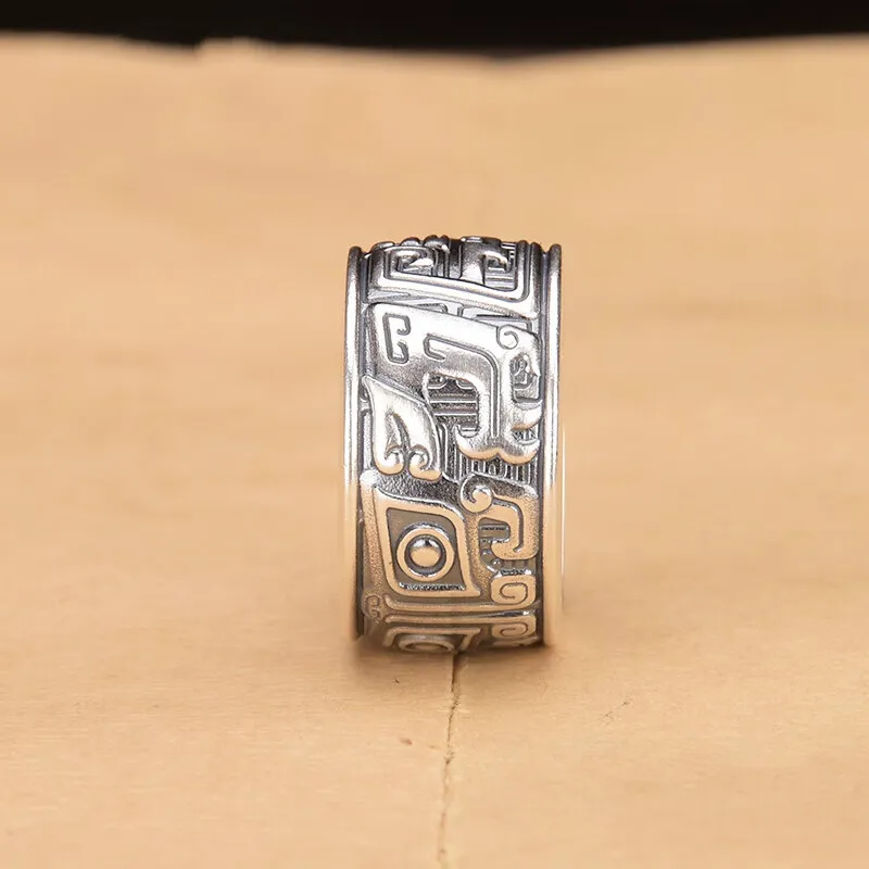 LIUXIN 999 Fine Silver Rings Men's-2