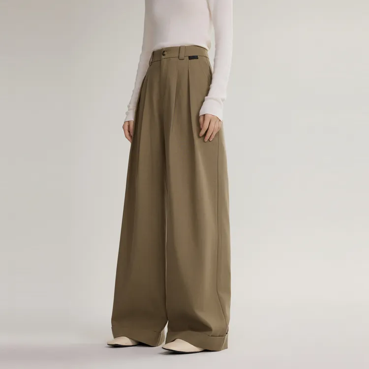 ELLE Casual Pants Women's Coffee-2