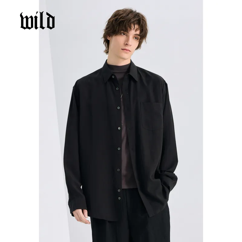 WILD LEADER Shirts Men Mysterious Black[CW51585A8]-3