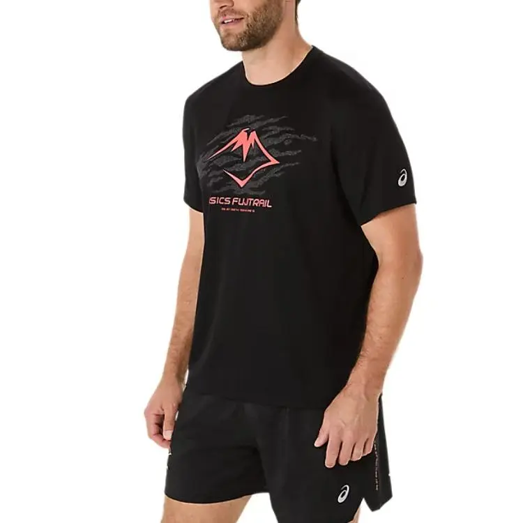 Asics FUJITRAIL T Shirt Men's Black-2