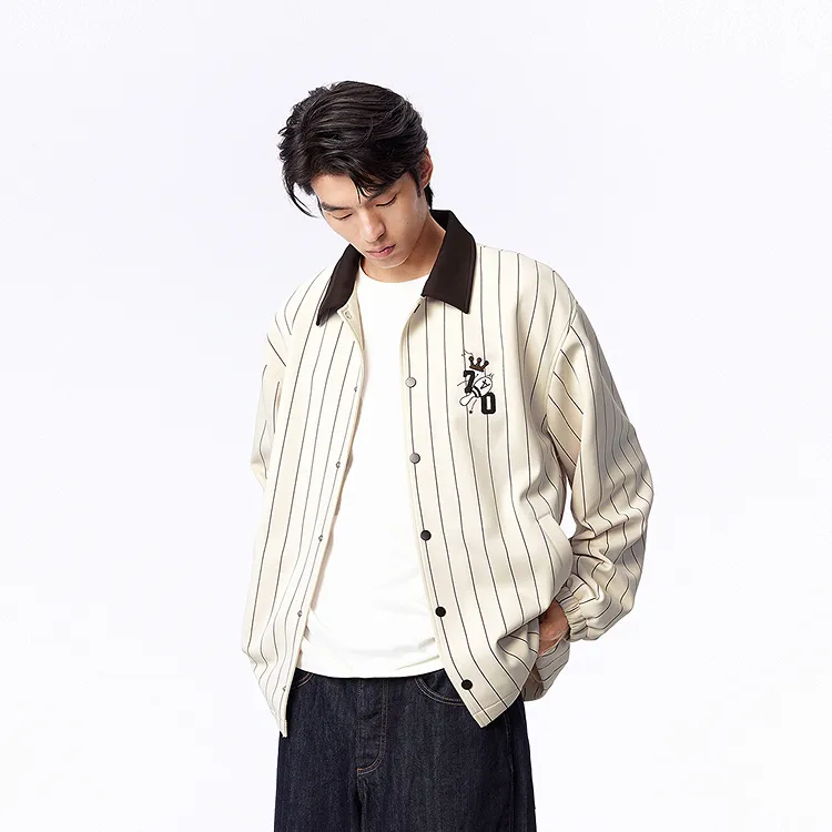 PEACEBIRD MEN Jackets Unisex White Loose Fit-2