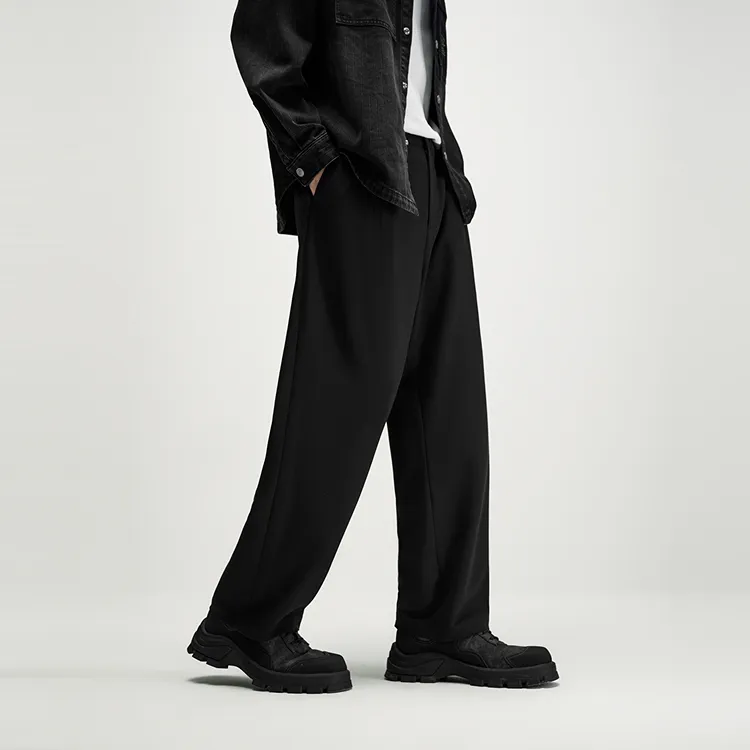 PEACEBIRD MEN Business Black Men's Suit Trouser With Casual Pants Men's-3