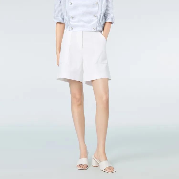 OVV Casual Shorts Women's Raw White Solid Color 02-3