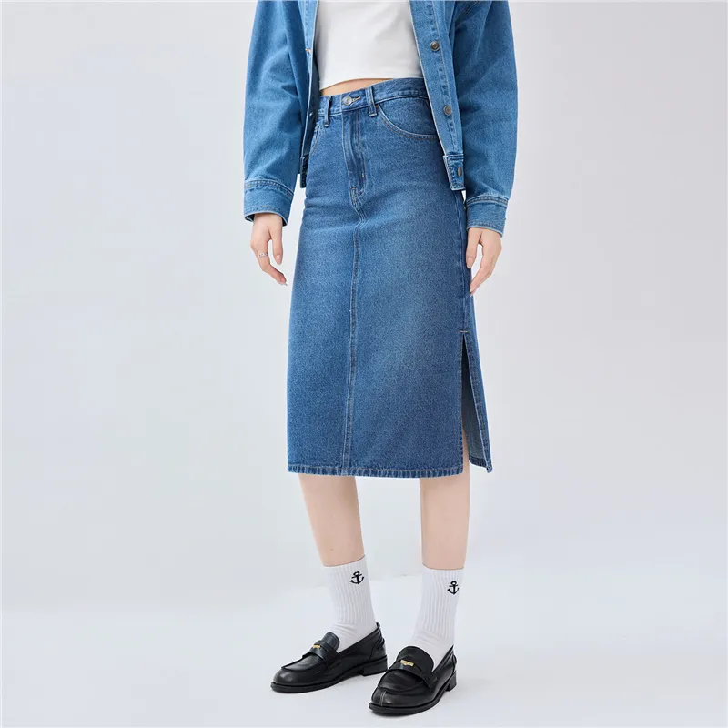 UNIQLO Denim Long Skirts Women's-4