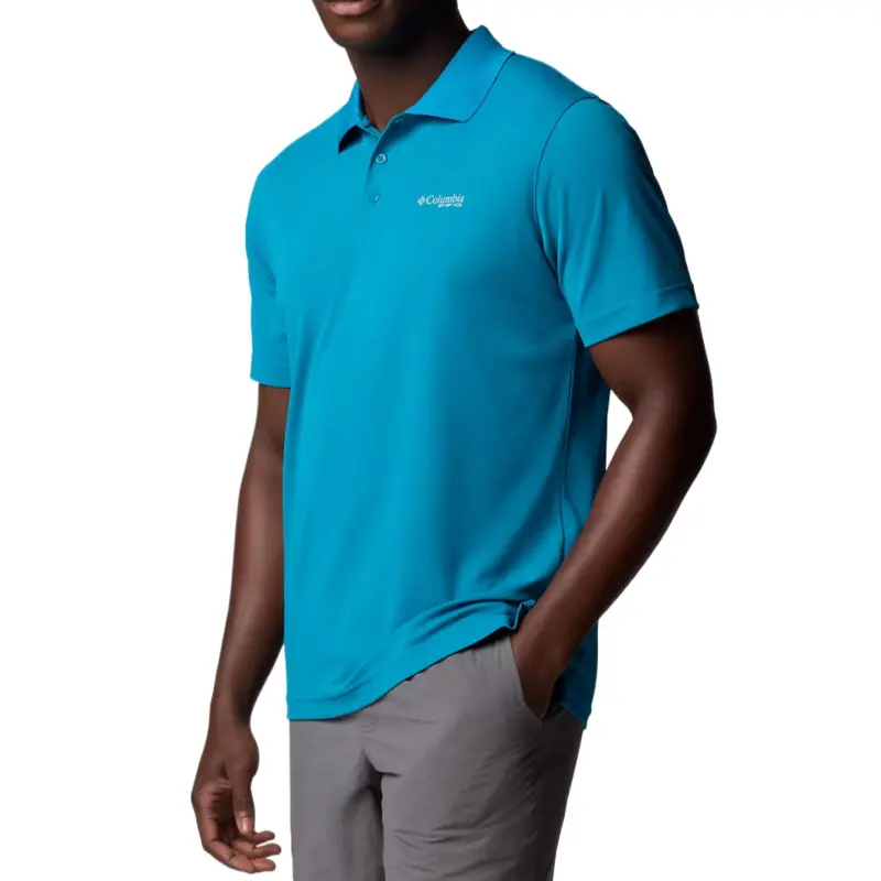 Columbia PFG Freezer Omni-Shade Omni-Freeze Omni-Wick Polo Shirt Men's Blue-2