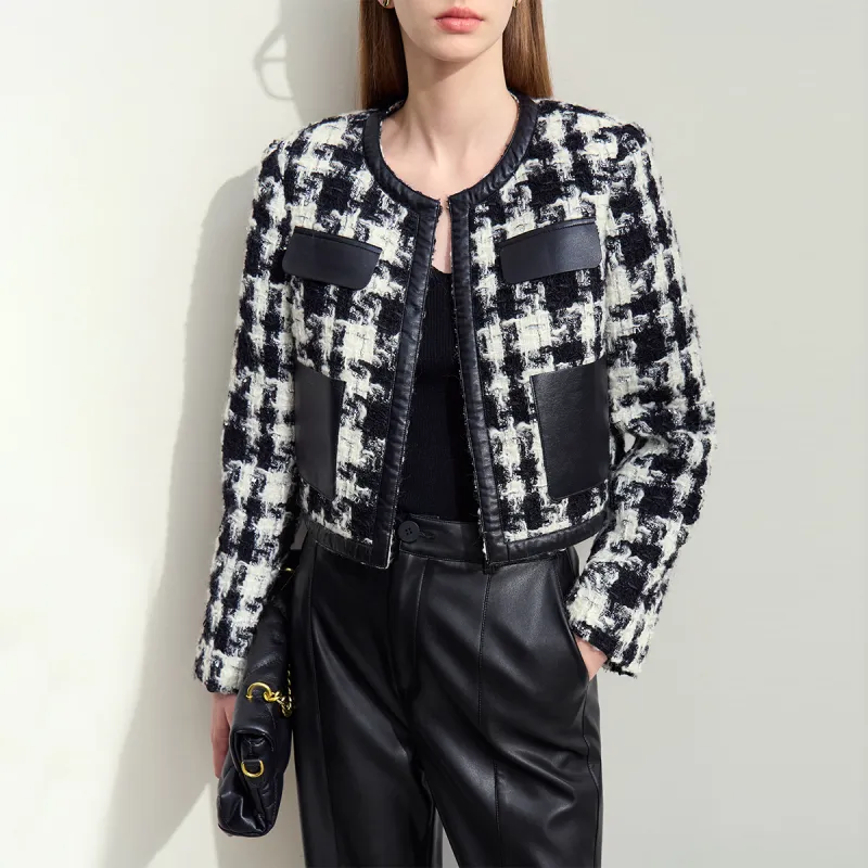 AMII Jackets & Coats Women's Black White Plaid-2