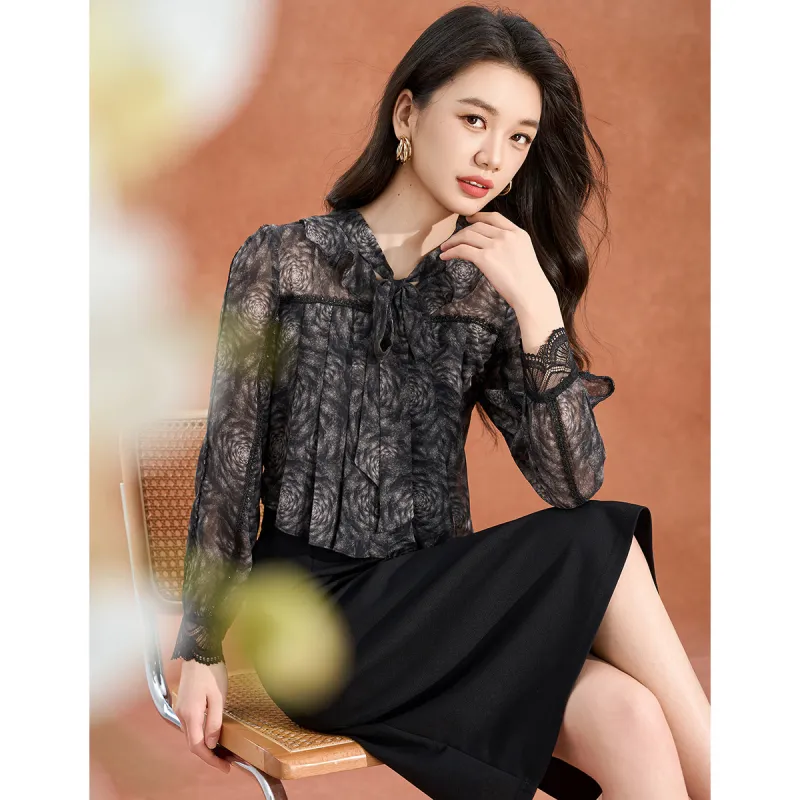 Mylan Long Sleeved Dress Women's Black-1