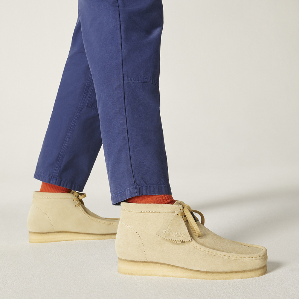 Clarks Wallabee Boots 'Beige Suede' - POIZON
