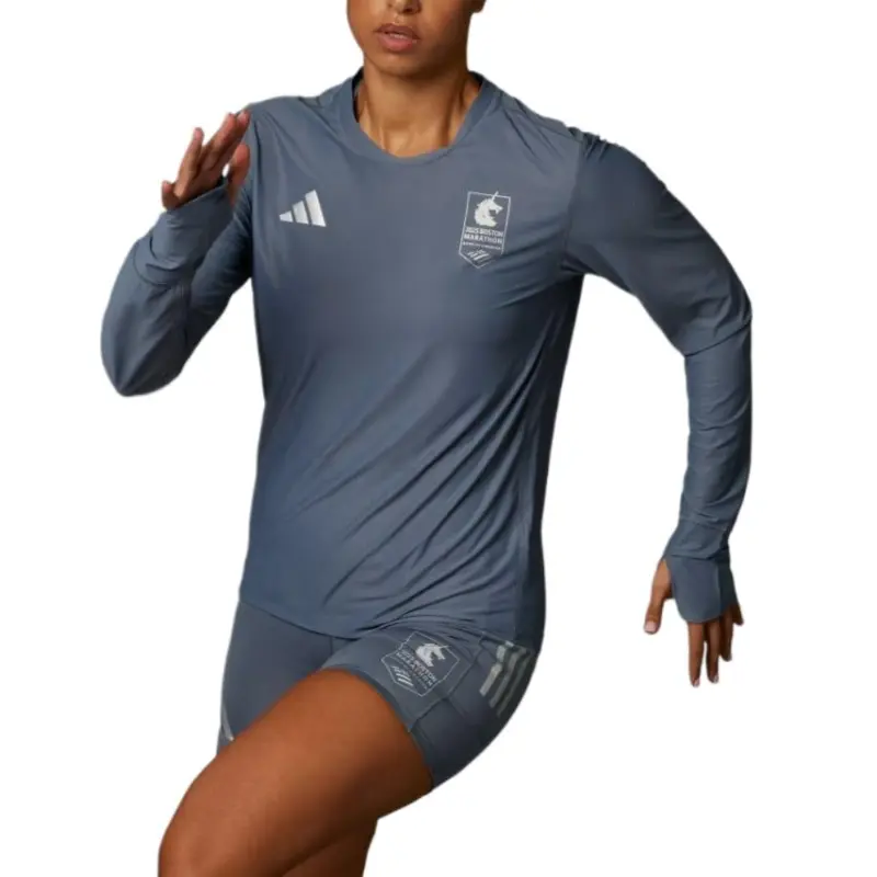 Adidas Free Shipping With AdiClub Boston Marathon® 2025 Own The Run Long Sleeve Tee-1