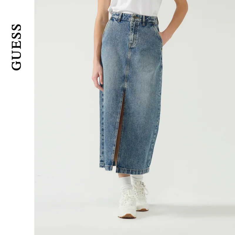 GUESS Denim Long Skirts Women's Denim Blue-2