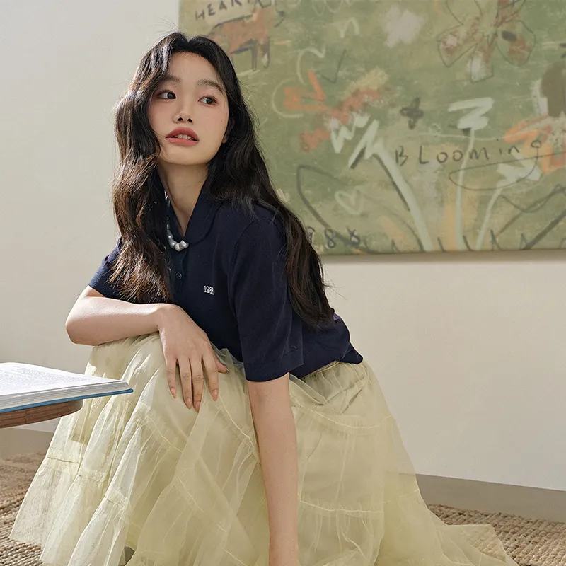 KUOSE Casual Long Skirt Women's Yellow-3