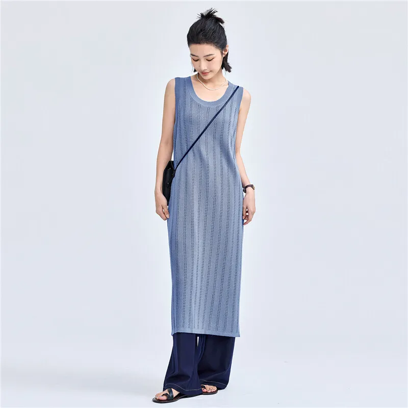 UNIQLO Sleeveless Dress Women's Glaze Blue-3