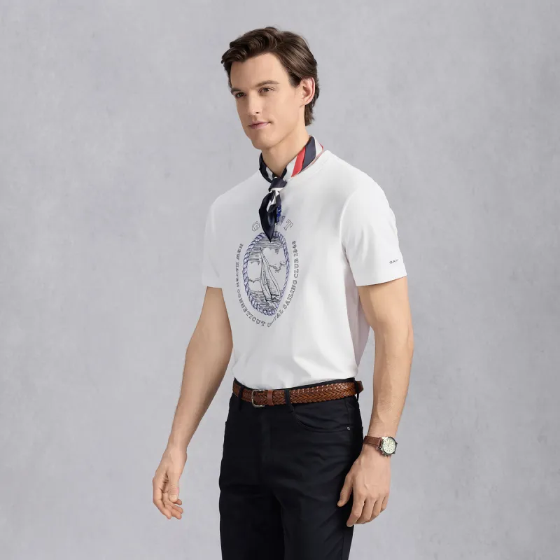 GANT T Shirts Men 105 White-4