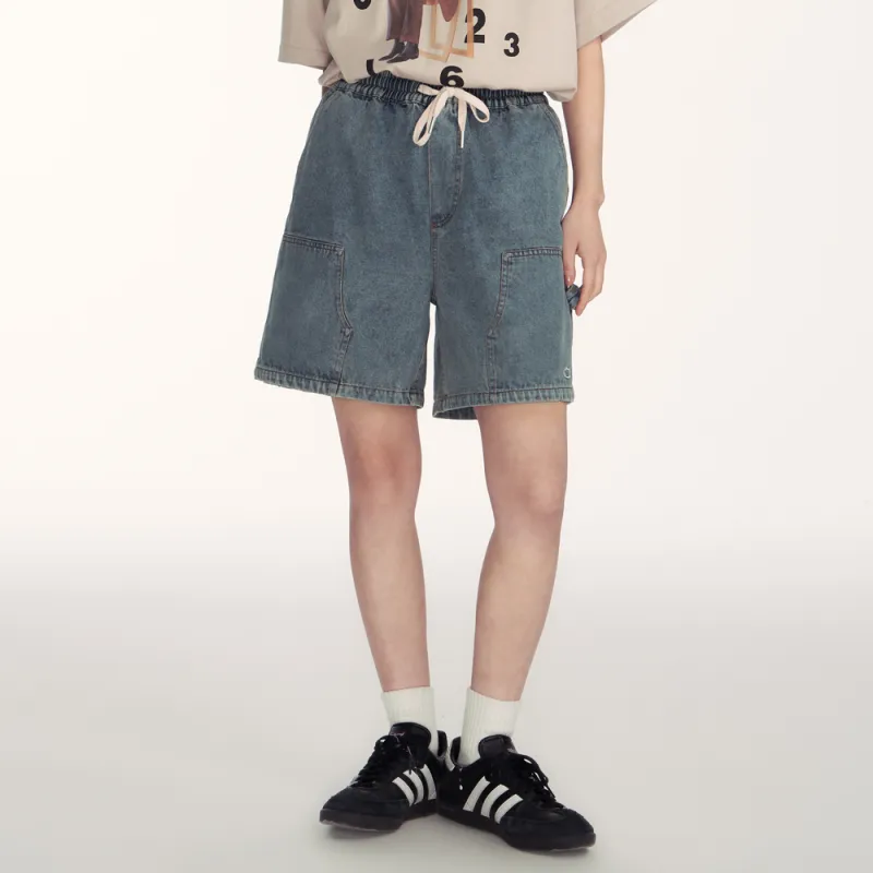 TGNS Denim Shorts Unisex Washed Blue-2