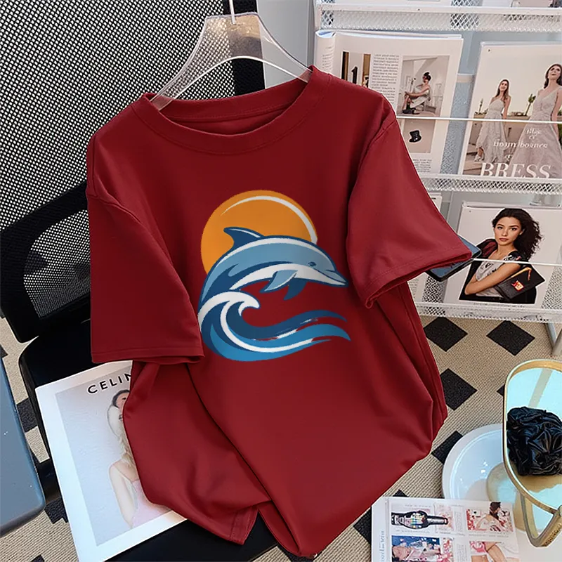 FAIRWHALE Drop Shoulder Sleeve T Shirt Women's-8