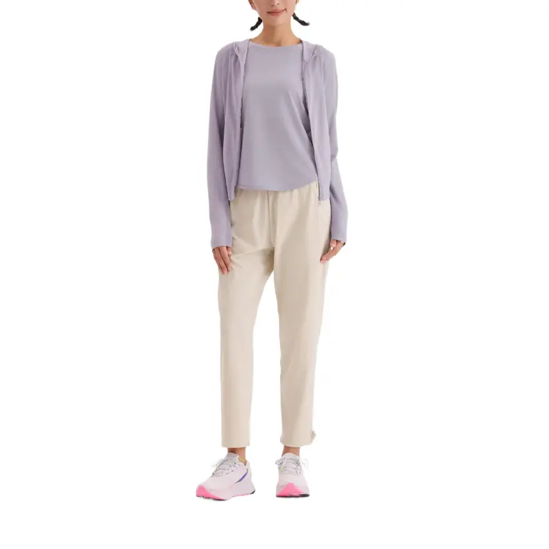 DECATHLON 500 Series Casual Pants Women's Light White Lime Gray-4