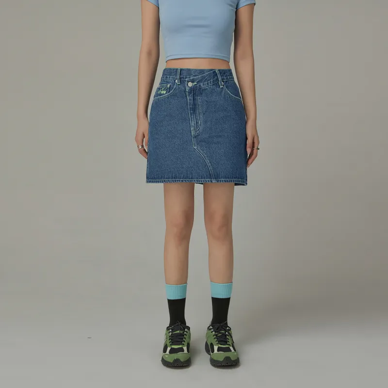 CHUU Denim Short Skirts Women's Dark Denim Blue-2
