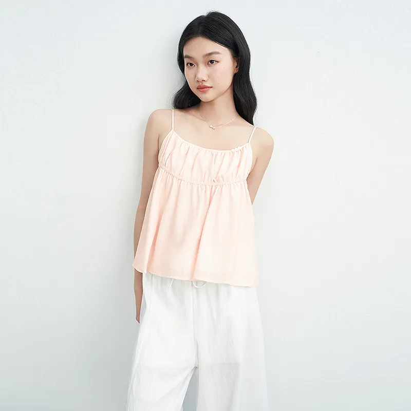 LEDIN Chiffon Shirt Women's Light Purple Pink In Stock-4
