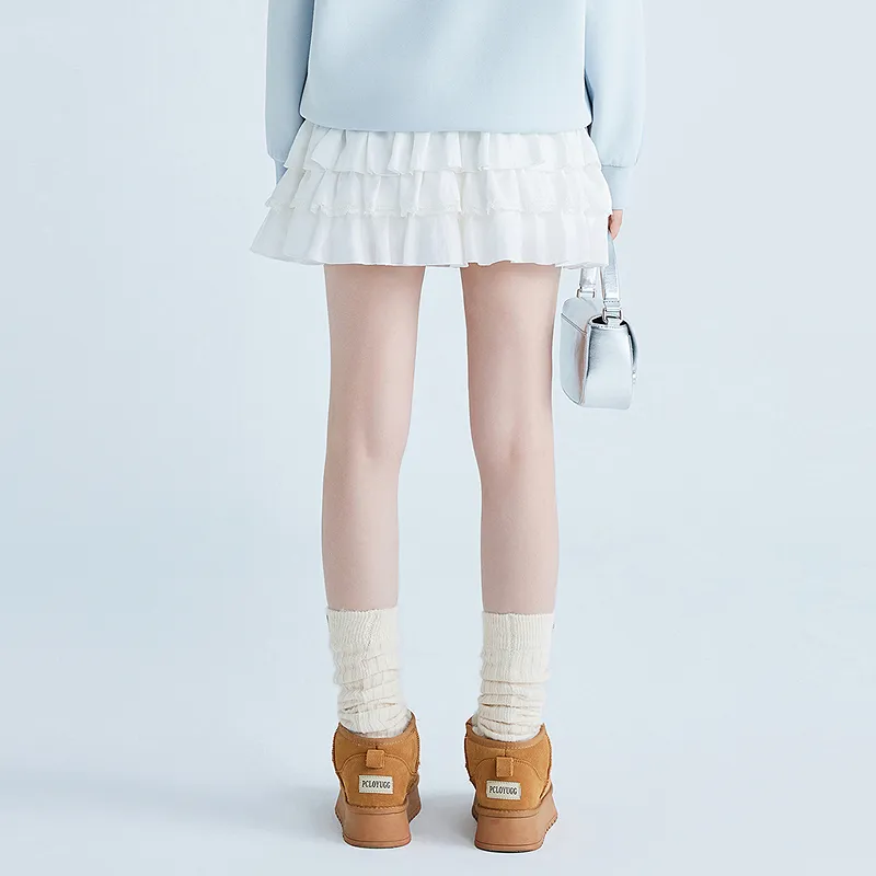 LEDIN Casual Short Skirts Women's Mist White-6