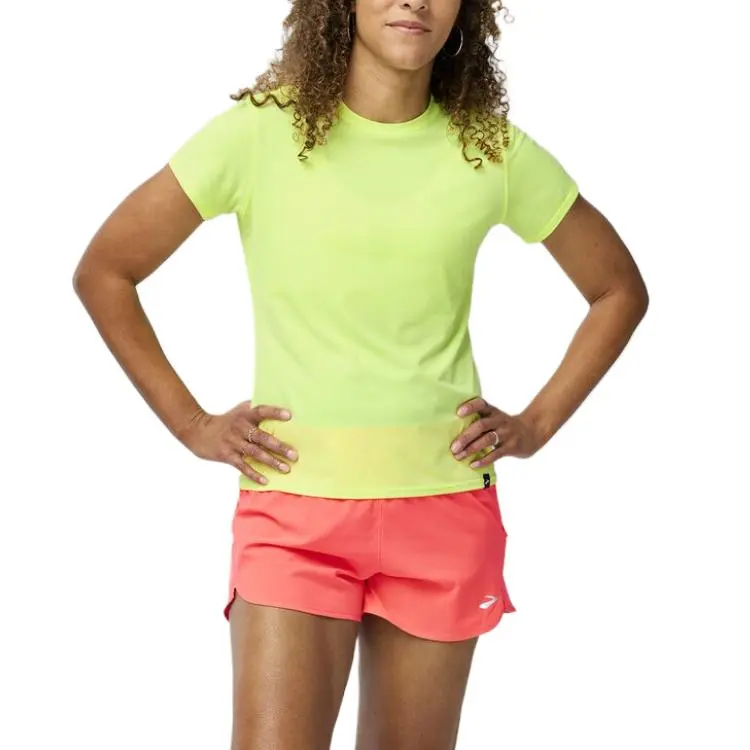 Brooks Regular T Shirt Women's Fluorescent Yellow-1