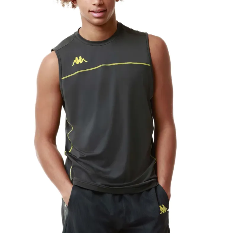 Kappa Tank Tops Men Gray-3