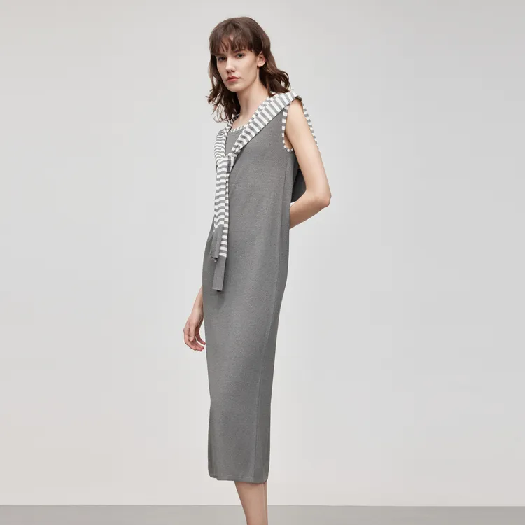 ELLE Sleeveless Dress Women's Dark Gray-6
