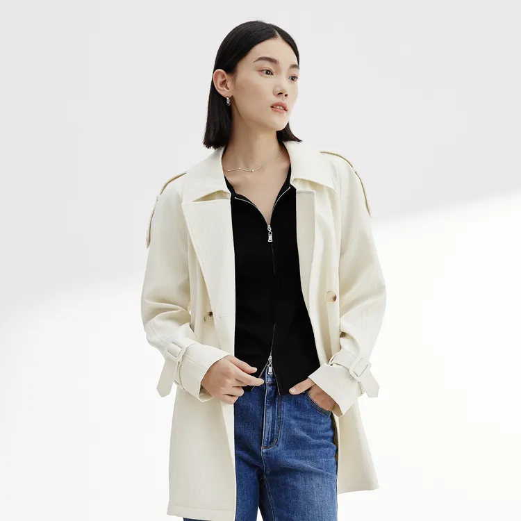 SHUIYUNJIAN Trench Coat Women's Ivory White-2