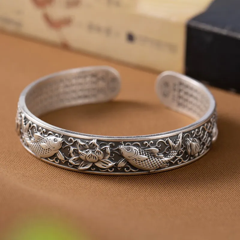 FUYUFU Sterling Silver 999 Fine Silver Bangles Women's-1