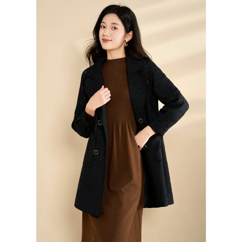 Mylan Spring, Fall Coat Loose Fit Women's Black Collection Brand, Get Activity Alerts In Real Time-7