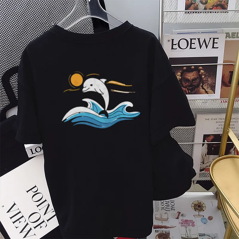 FAIRWHALE Drop Shoulder Sleeve T Shirt Women's-5