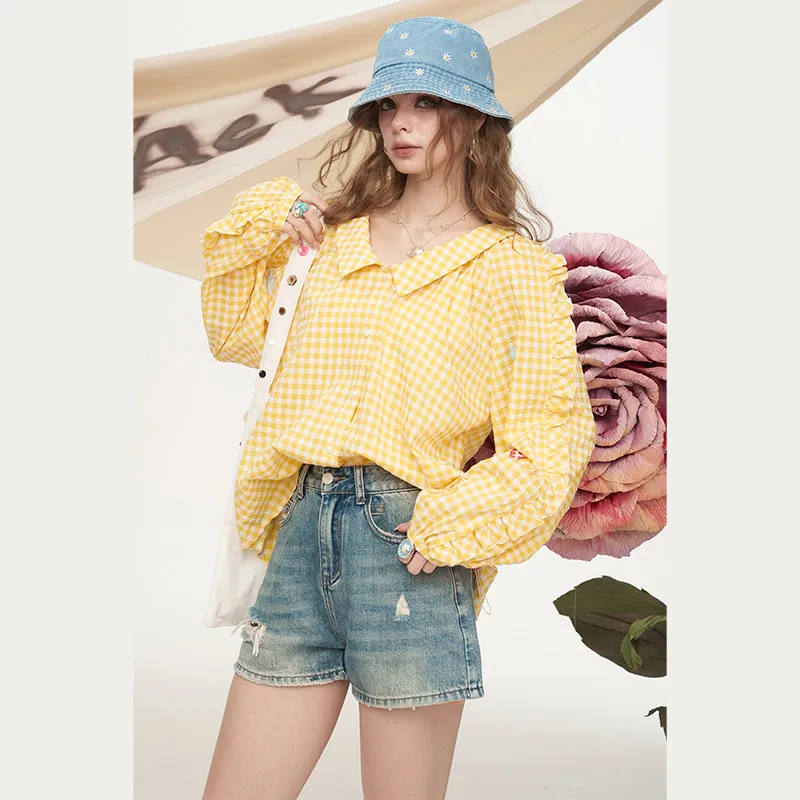 ELF SACK Shirts Women's Cream Yellow-2