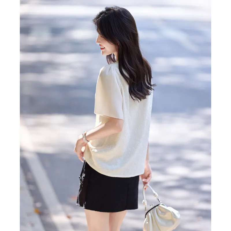 Still quiet Shirts Women's Light Apricot-5