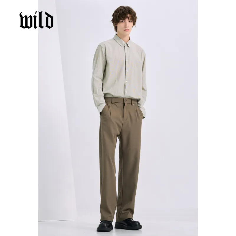 WILD LEADER Shirts Men Cyan Teal Color[CW51585A23]-3