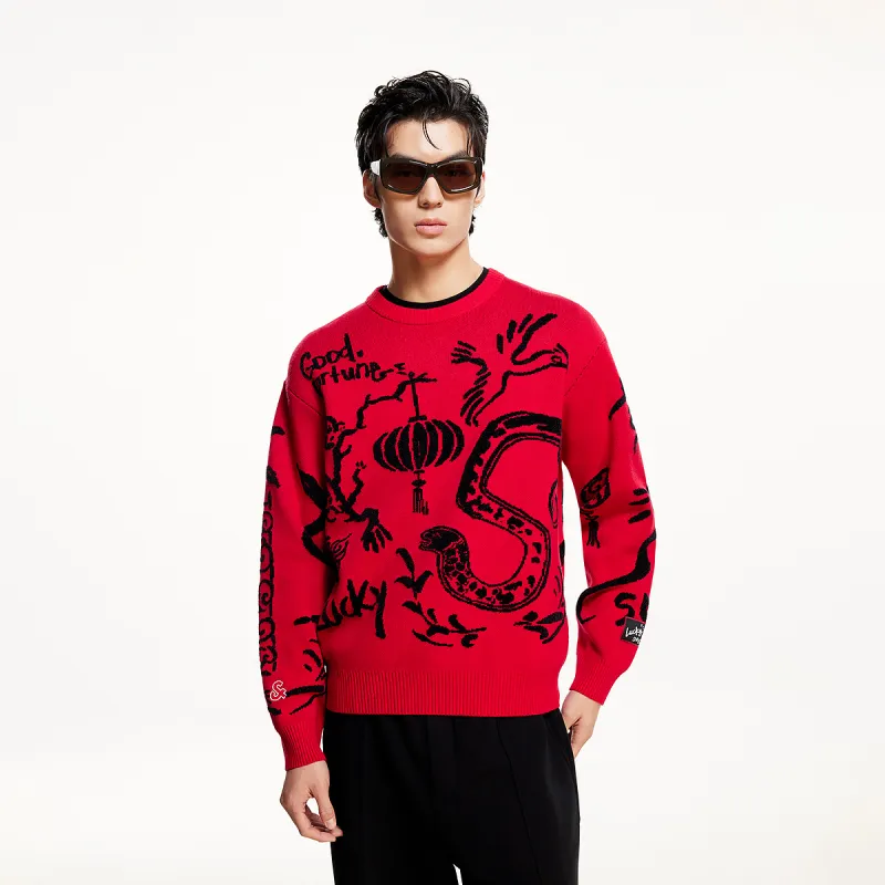JACK JONES· x CNY Knitwear Unisex Red-2