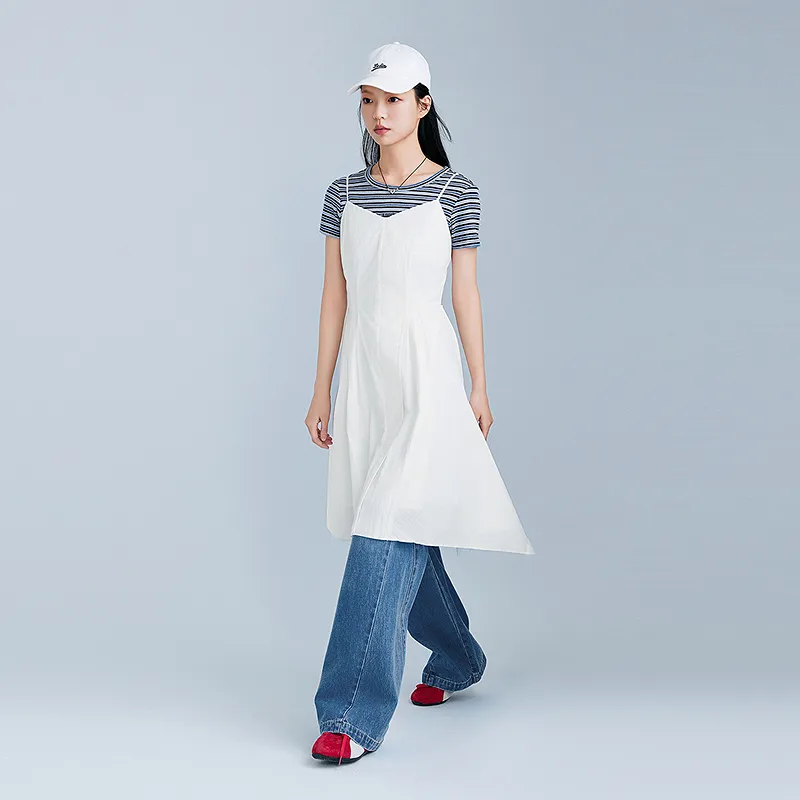 LEDIN Slip Dresses Women's White-3