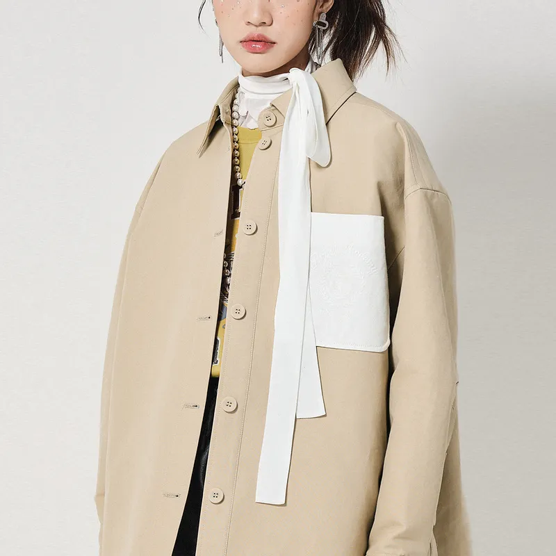 D'zzit Cropped Coats Women's Dark Khaki-2