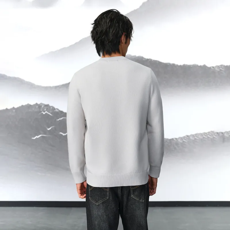 HLA Embroidered Crew Neck Long Sleeved Knitwear Men's-6