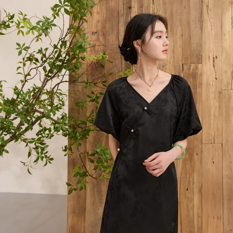 3COLOUR Short Sleeved Dress Women's Classic Black-6