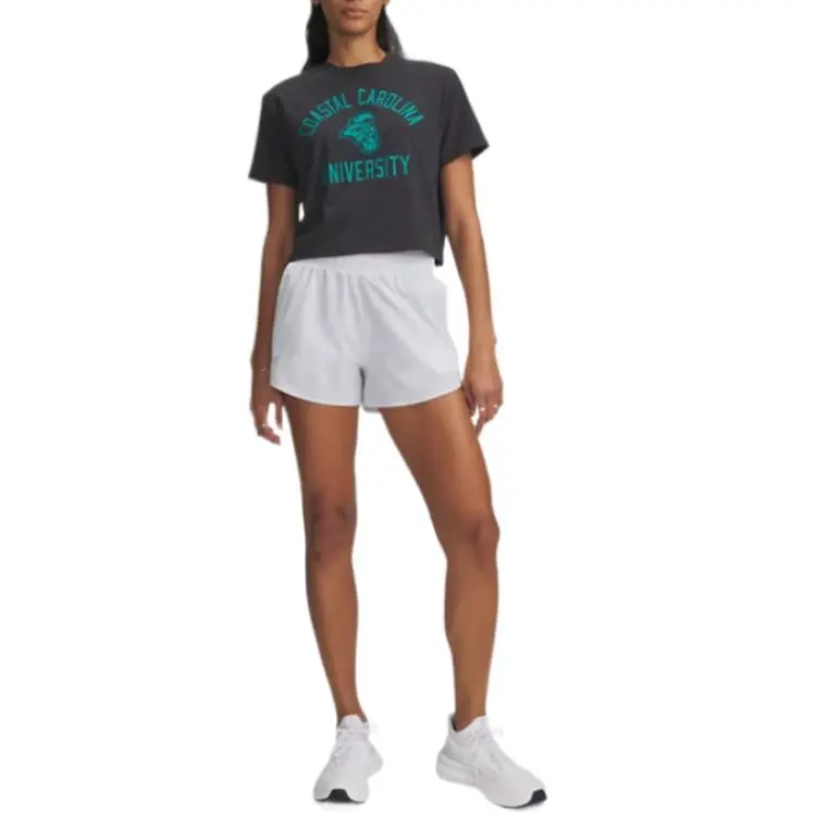 Under Armour Fle Woven Collegiat Sports Shorts Women's White-3