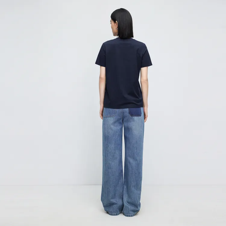 SHUIYUNJIAN Short Sleeved Letter Pullover T Shirt Women's-17
